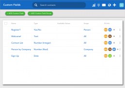 Custom fields to store any information necessary